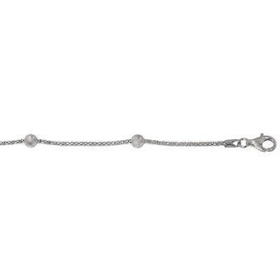 1.8mm Rhodium Plated Korean Chain, 16" - 18" Length, Sterling Silver